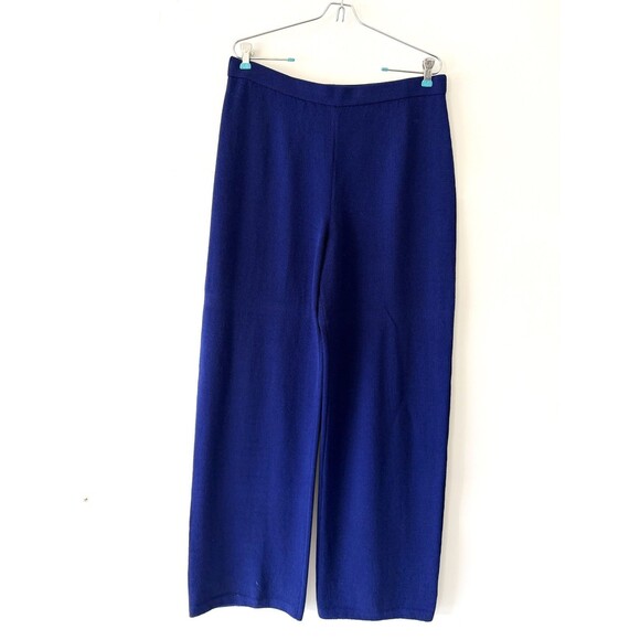 Pants - St.John Collection Pants Womens 14 Blue Santana Knit Straight Pull On Dress Pant